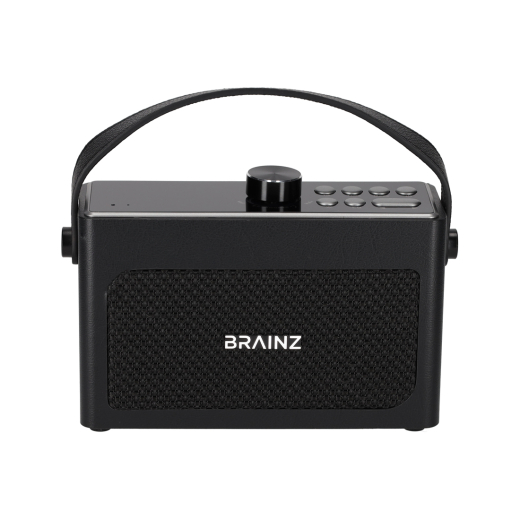 Retro Clock Speaker Zwart