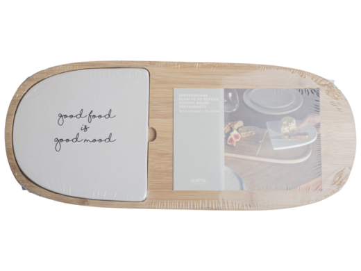 Serveerplank m/keramiek 45cm Food