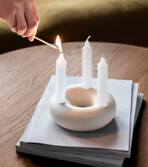 Ronde kandelaar Set met 3 Kaarsen