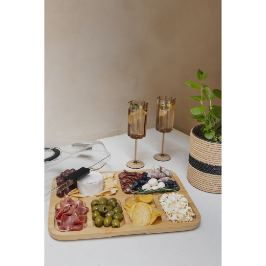 Bamboe Snack Tray Met Deksel