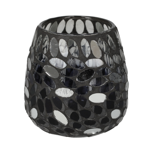 Theelichthouder Mozaïek Zwart Large