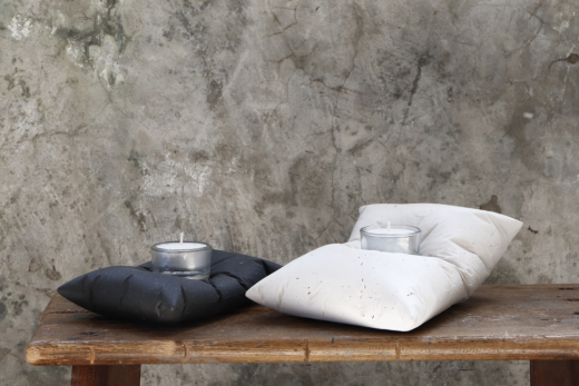 Theelicht houder kussen klein antraciet