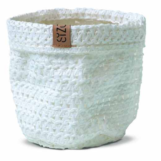 Sizo knitted paperbag white Ø15 / H15 cm