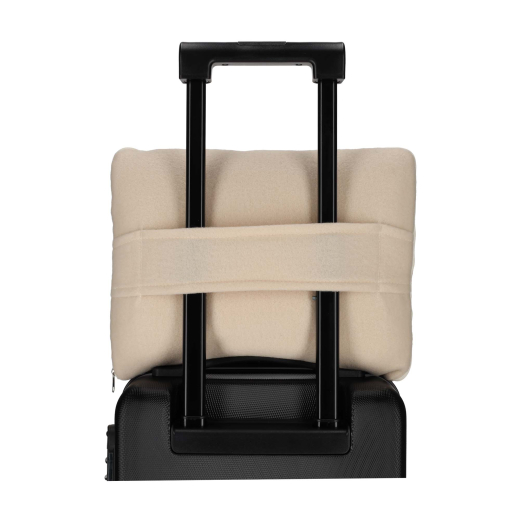 2-in-1 Reis Kussen/Deken Beige