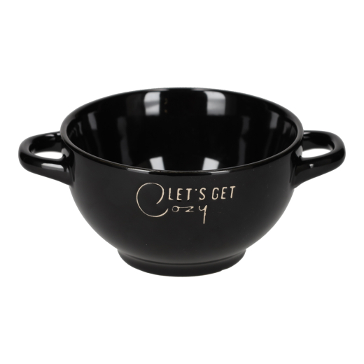 Retro Soepkom Zwart