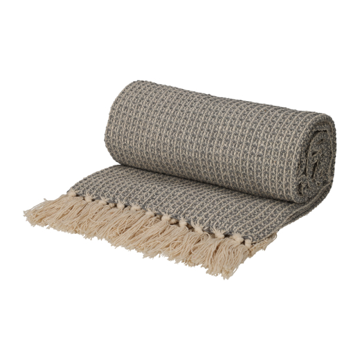 Recycled Cotton Plaid Wafel Grijs