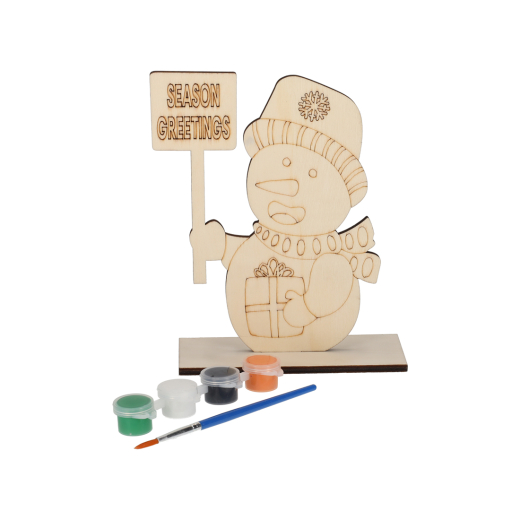 Houten Schilderset Sneeuwpop