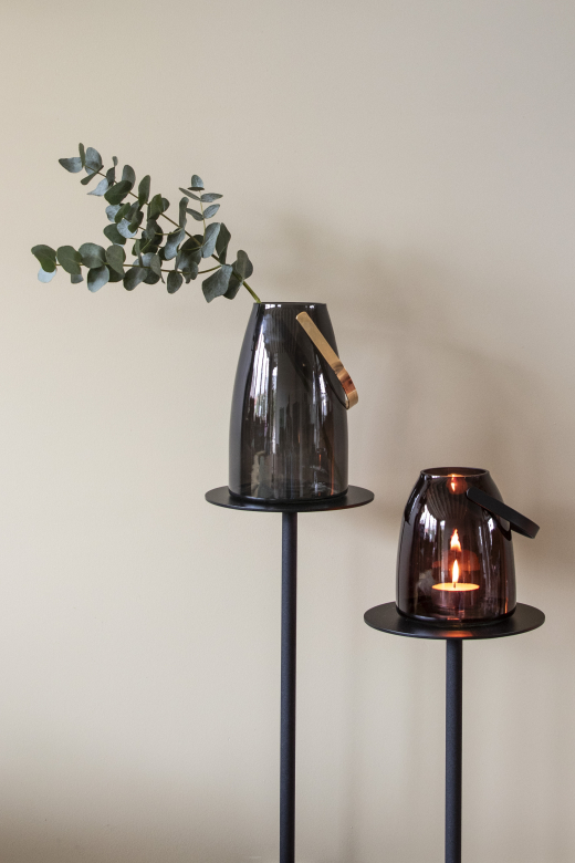 Vaas/kandelaar grijs