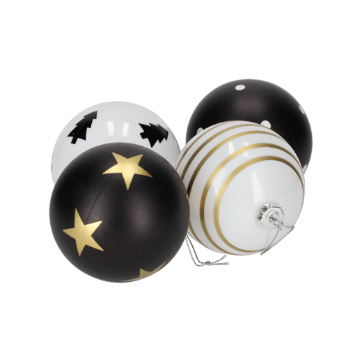 Kerstballen Print 4 stuks