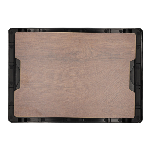 Krat Met Houten Deksel & Koeltas Zwart