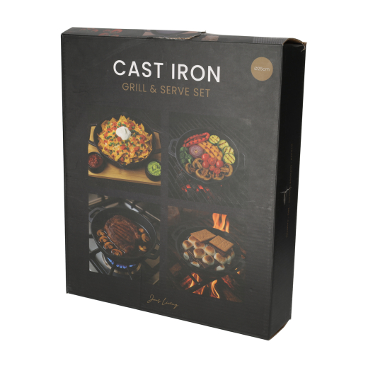 Gietijzeren Grill & Serve Set