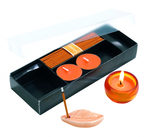 5 delig kaarsenset orange