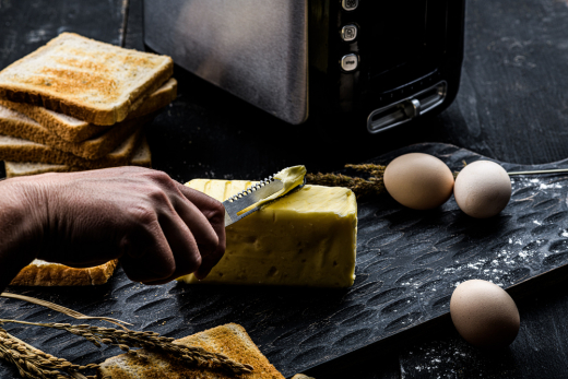 Set van 6 kaas- en botermessen, kleur staal