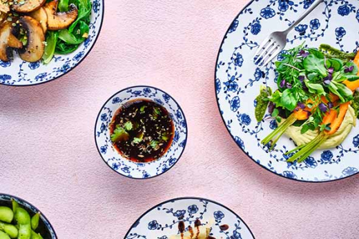 Flor Azul Desserbord Set Van 4