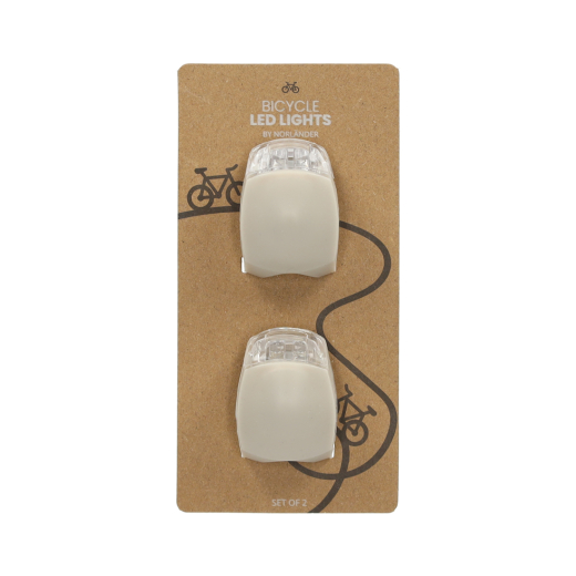 LED Fietslampen Taupe set van 2