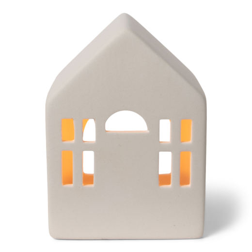 Theelichthouder Huis Wit