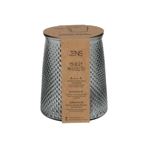 Theelichthouder met 3 Theelichten Smoke