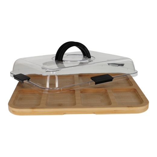 Bamboe Snack Tray Met Deksel