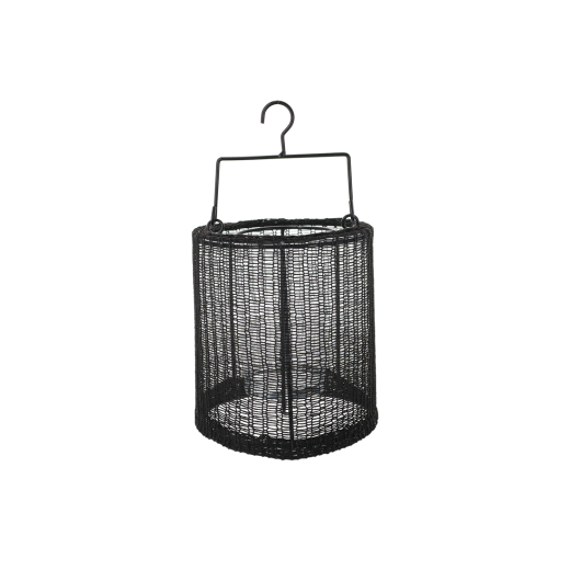 Geweven Lantaarn Indy Small Zwart