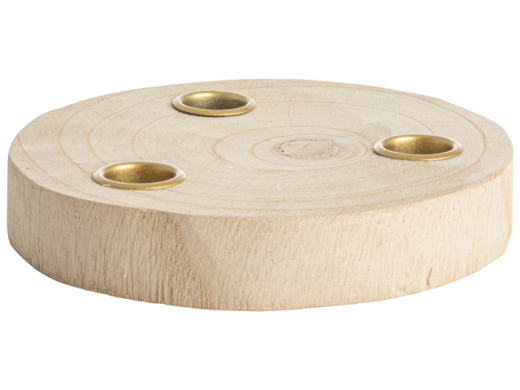 Kaarsenstand. ø16,5x3cm Paulownia