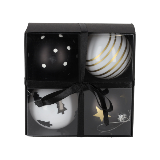 Kerstballen Print 4 stuks