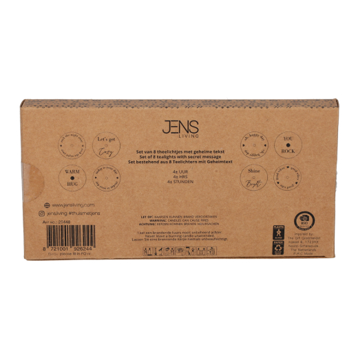 Secret Message Theelichten set van 8
