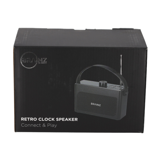 Retro Clock Speaker Zwart
