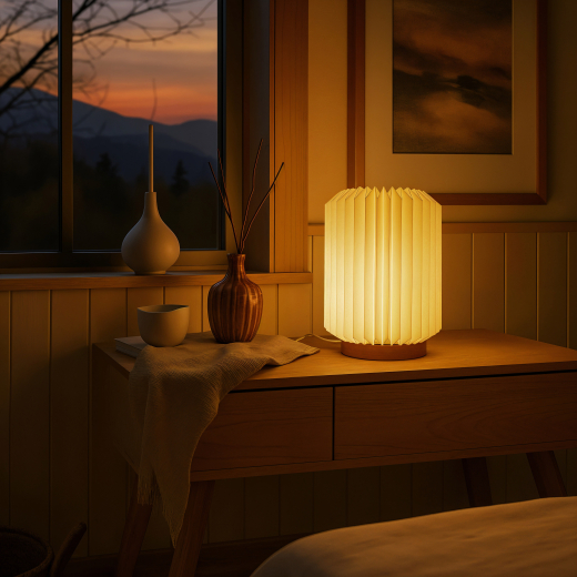 Vouwbare paper LED lamp Aurora 22 cm Natuur