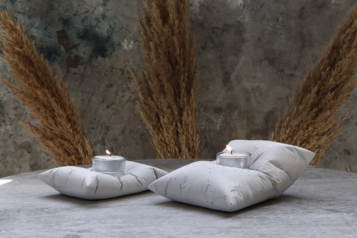 Theelicht houder kussen groot wit