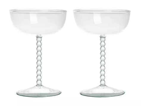 Bubble cocktail glas set van 2