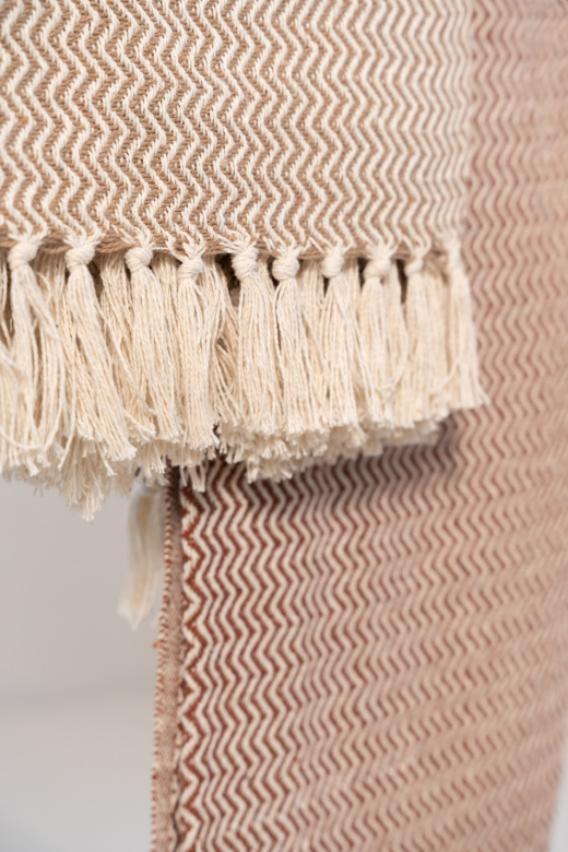 Recycled Cotton Plaid Visgraat Beige