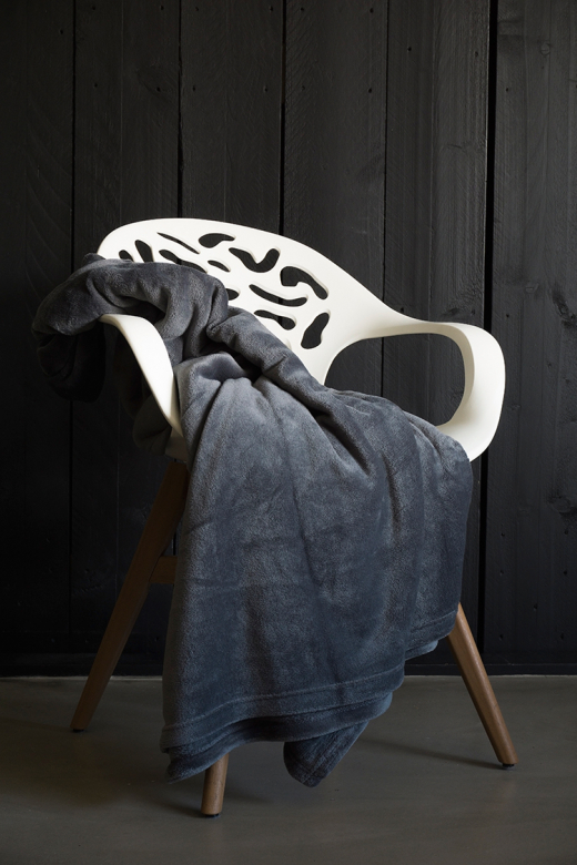 Fleeceplaid met mouwen Flanel Donkergrijs