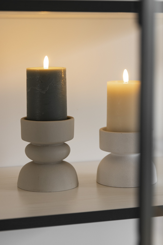 Kandelaar keramiek offwhite