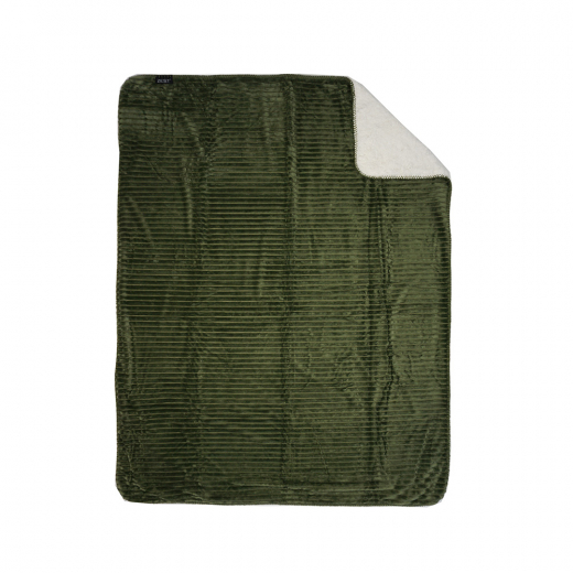 Fleeceplaid vacht rib olijfgroen 125x150 cm