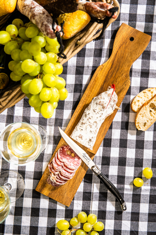 Worstplankje Acaciahout met Zwart mes