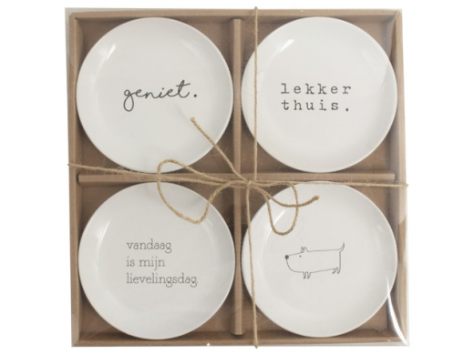 Bordje ø15cm genieters set 4 stuks