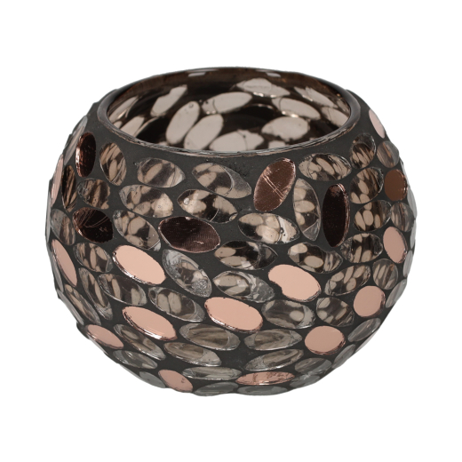 Theelichthouder Mozaïek Koper Large