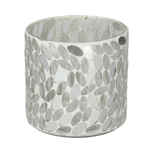 Theelichthouder Mozaïek Wit Large