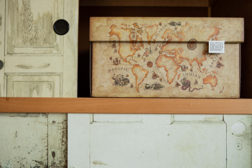 Dutch Design Storage Box Ancient World Map