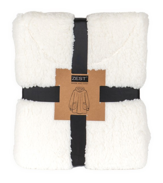 Cosy Hoodie Sherpa ivoor