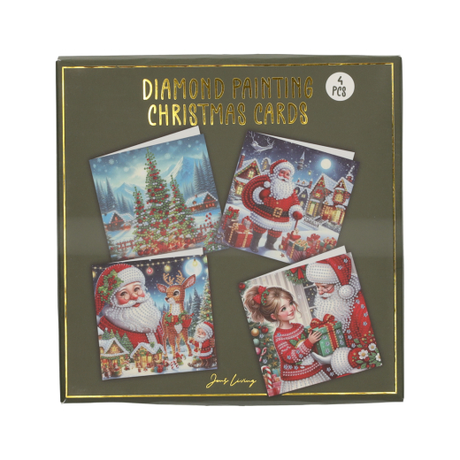 Diamond Painting Kerstkaarten set van 4