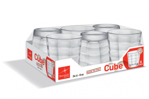 Cube tumbler set van 6 glazen