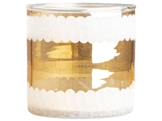 Theelichthouder Rondjes 8x8cm Goud