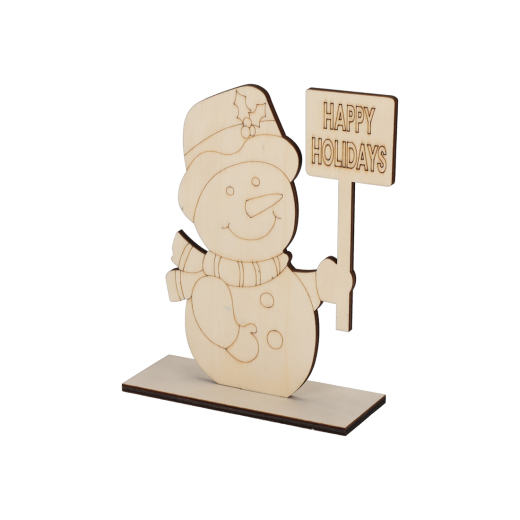 Houten Schilderset Sneeuwpop