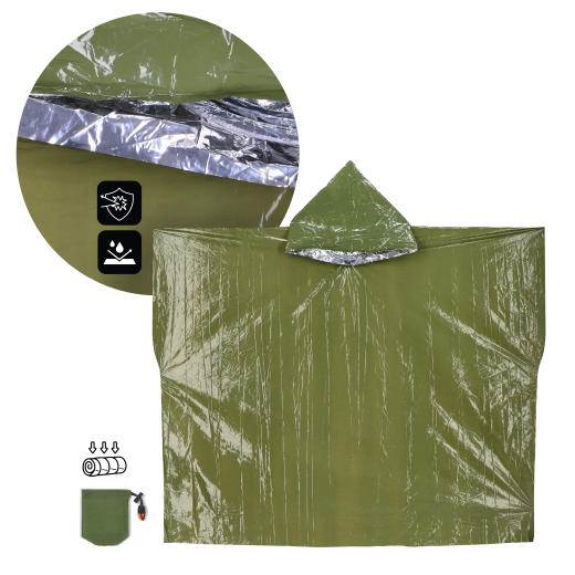 Outdoor Survival 2-in-1 thermische poncho