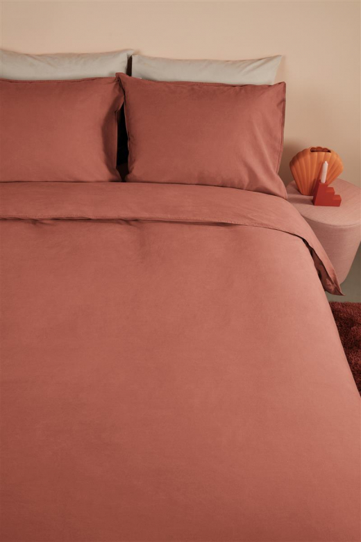 Dekbedovertrek organic basic terra 240X200/220 cm