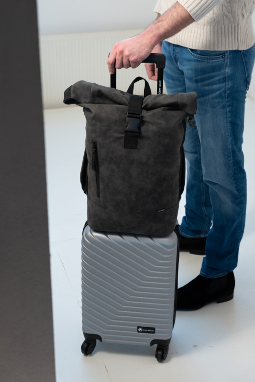 Nubuck Rol Rugtas Grijs