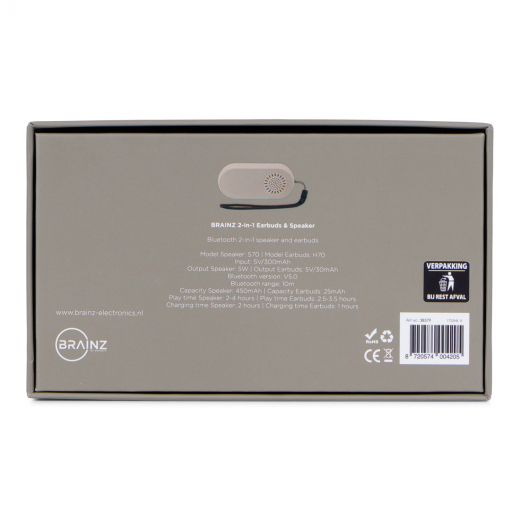 2-in-1 Earbuds & Speaker Taupe