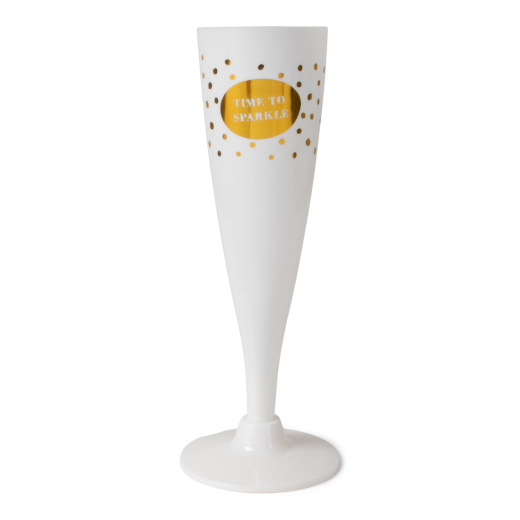 Champagne Glazen Wit/Goud set van 4
