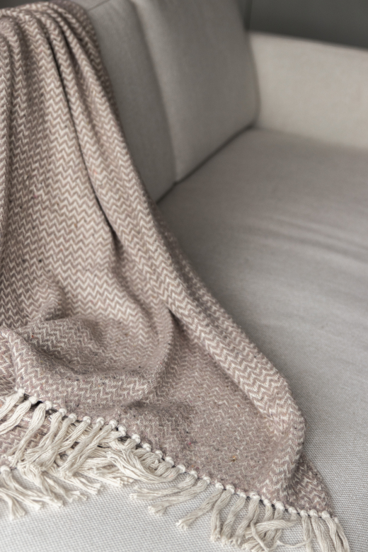 Plaid beige 130x160 cm recycled